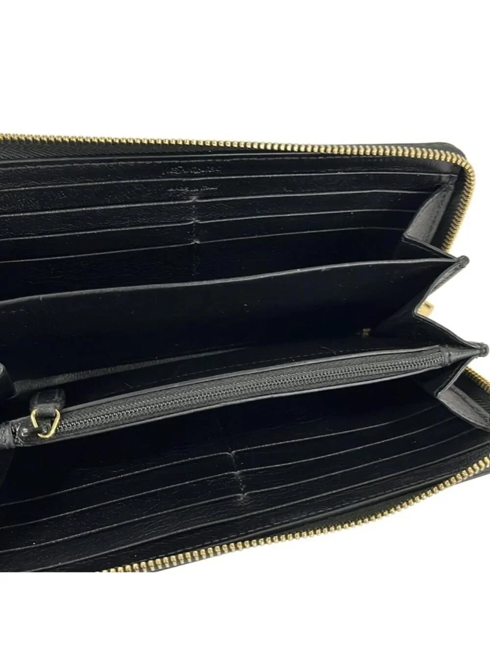 ★SOLD★ Saint Laurent Wallet Black Zip Around Leather - Picture 3 of 5